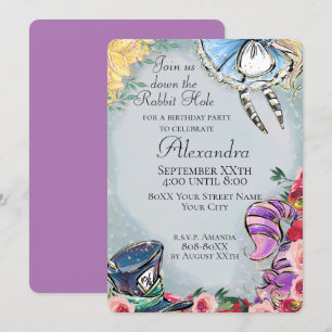 Alice i Wonderland Fairy Tale Theme Inbjudningar