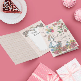 Alice i Wonderland Fairytale Grattis på födelsedag Kort