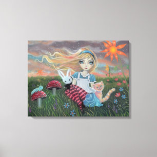 Alice i Wonderland Fantasy Fairytale Art Canvas