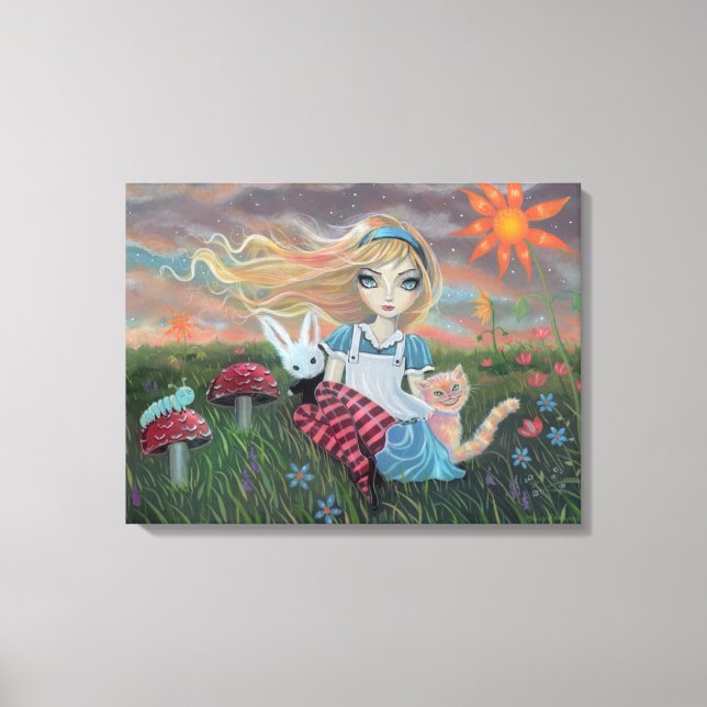 Alice i Wonderland Fantasy Fairytale Art Canvas (Framsida)