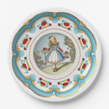 Alice i Wonderland - Faux China Pappra Tallrikar