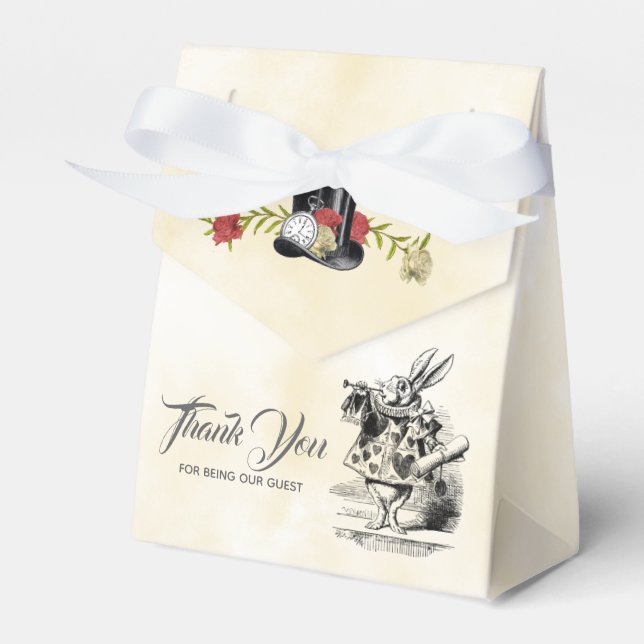 Alice i Wonderland Favor Box Presentaskar (Framsidan Sidan)