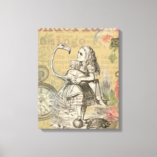 Alice i Wonderland Flamingo Classic Canvastryck (Framsida)