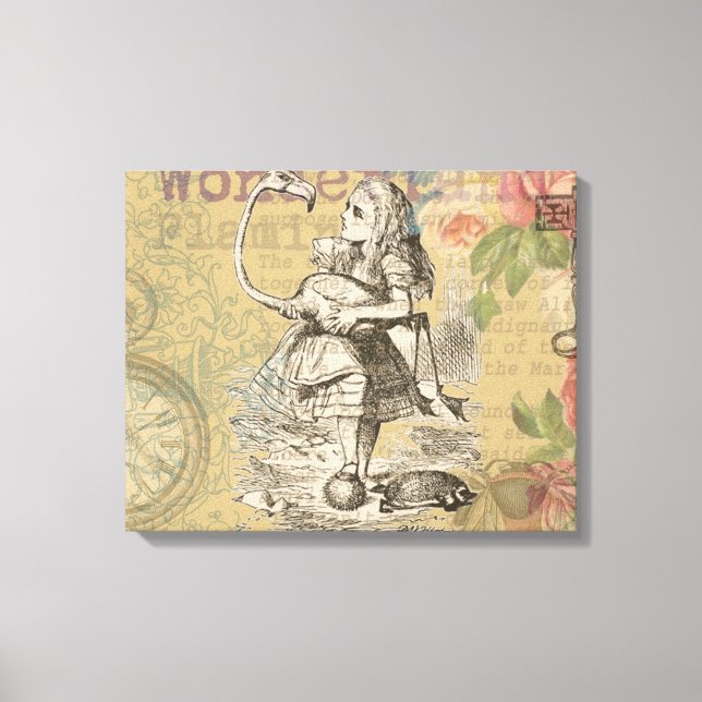 Alice i Wonderland Flamingo Classic Canvastryck (Framsida)