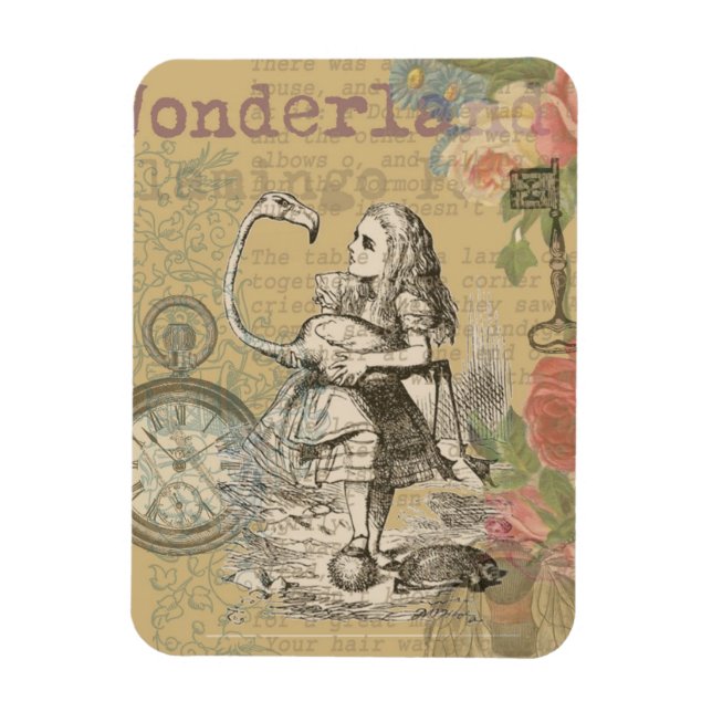 Alice i Wonderland Flamingo Classic Magnet (Vertikal)