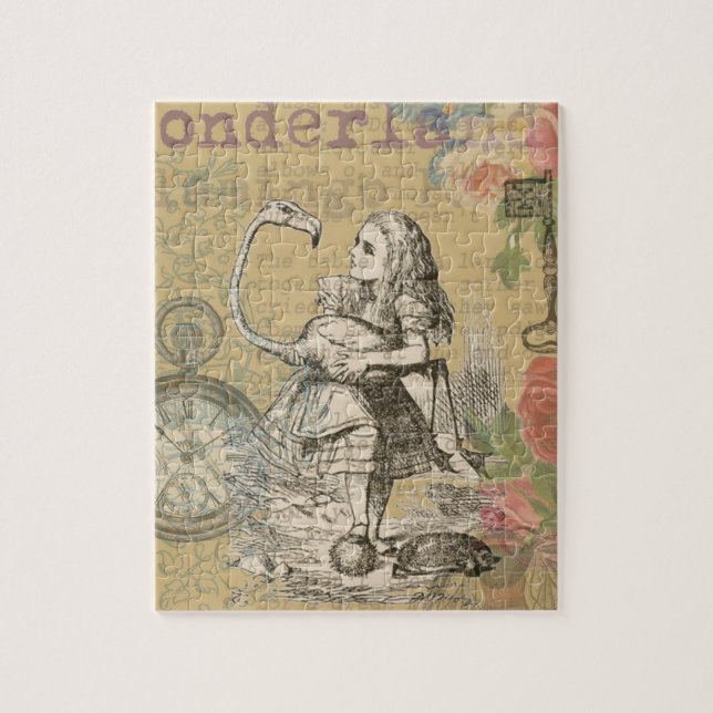 Alice i Wonderland Flamingo Classic Pussel (Vertikal)