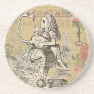 Alice i Wonderland Flamingo Classic Underlägg Sandsten