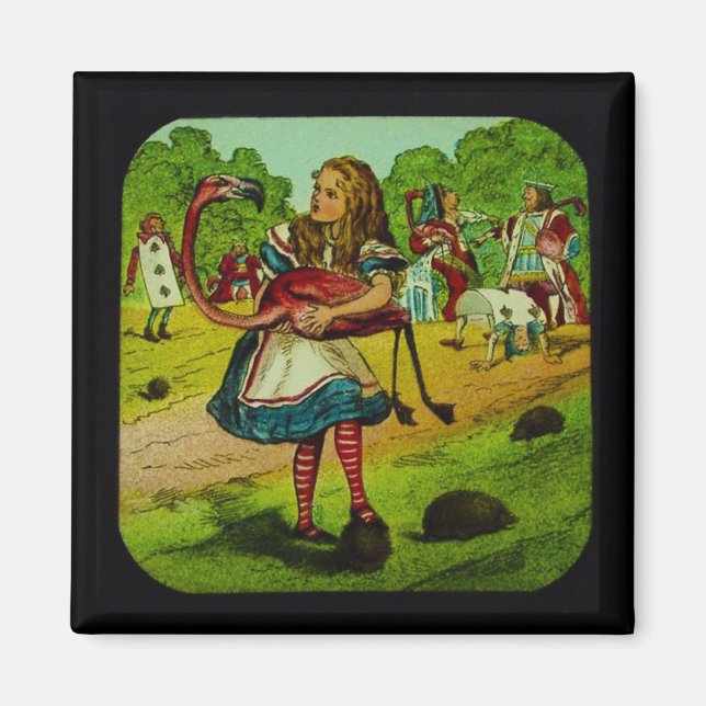 Alice i Wonderland Flamingo Croquet Magnet (Framsidan)