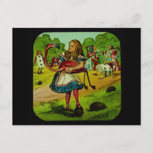 Alice i Wonderland Flamingo Croquet Vykort