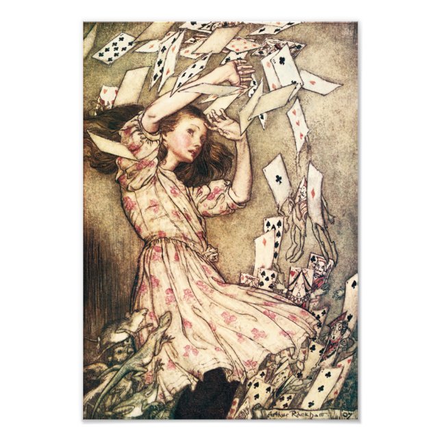 Alice i Wonderland Flies Cards Fototryck (Framsidan)