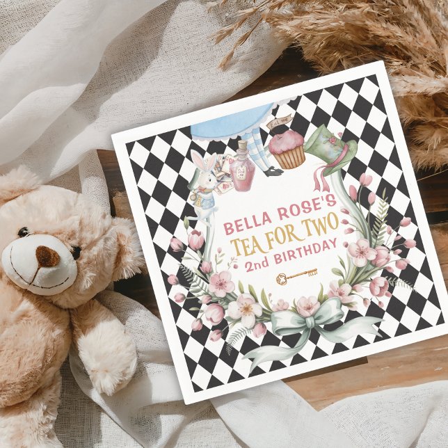Alice i Wonderland Flower Ram, andra födelsedag Pappersservett (Skapare uppladdad)