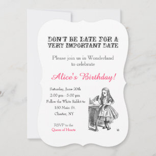 Alice i Wonderland födelsedagsfest anpassningsbar  Inbjudningar