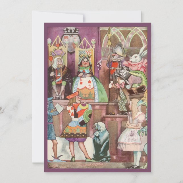 Alice i Wonderland Födelsedagsfest inbjudan (Framsida)