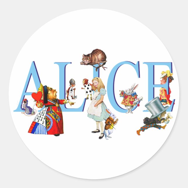 ALICE I WONDERLAND & FRIENDS RUNT KLISTERMÄRKE (Framsida)