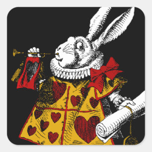 Alice i Wonderland Fyrkantigt Klistermärke