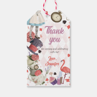 Alice i Wonderland Girl Baby Shower Gift Märkre Presentetikett