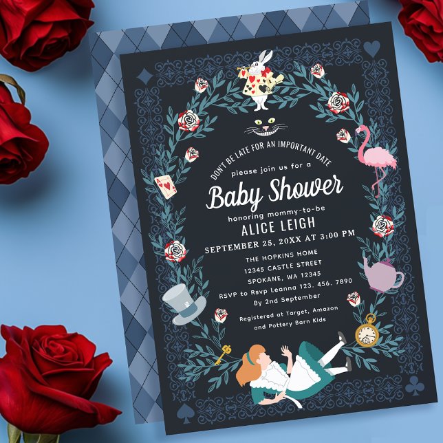 Alice i Wonderland Girl Baby Shower Inbjudningar (Skapare uppladdad)