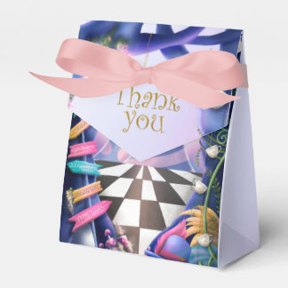 Alice i Wonderland, guld glitter, babydusch Presentaskar