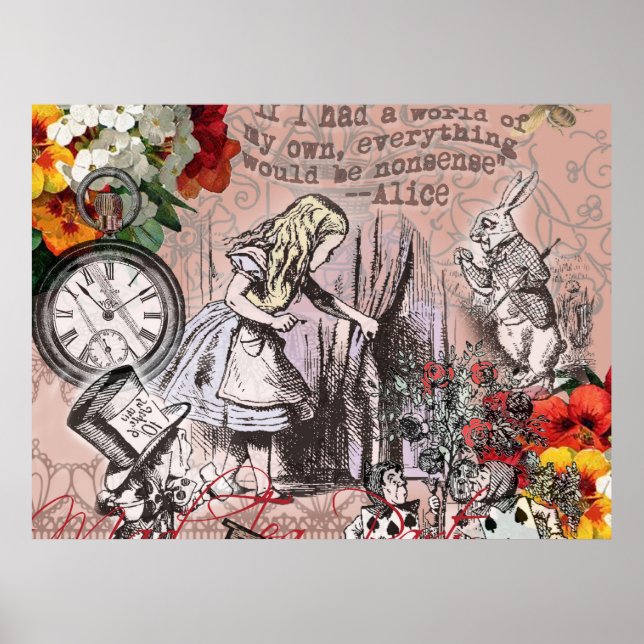 Alice i Wonderland Hatter och kanin Poster (Framsidan)