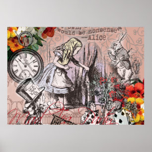 Alice i Wonderland Hatter och kanin Poster