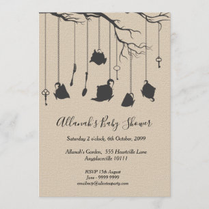 Alice i Wonderland High Tea Baby Shower Tea Party Inbjudningar