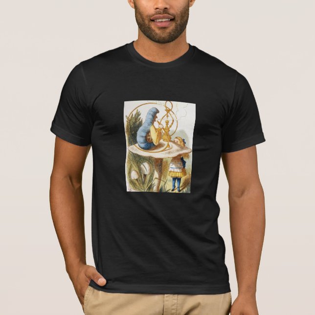 Alice i Wonderland Hookah Smoking Caterstones T Shirt (Framsida)