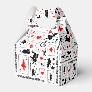 Alice i Wonderland i Black White Red Favor Box Presentaskar