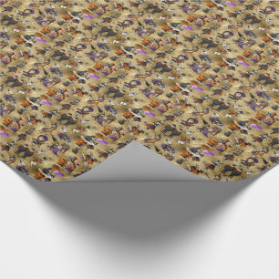 Alice i Wonderland i Halloween Theme Cobweb Guld Presentpapper