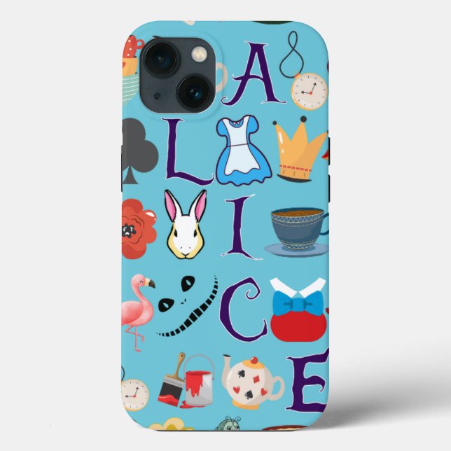Alice i Wonderland iPhone 13 fodral design (Baksida)