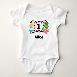 Alice i Wonderland Kids Anpassningsbar 1:a födelse T Shirt