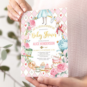 Alice i Wonderland Mad Hatter Baby Shower Tea Inbjudningar