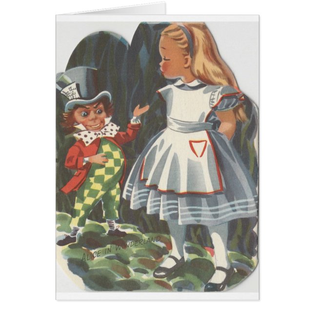 Alice i Wonderland & Mad Hatter Hälsningskort (Framsidan)