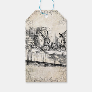Alice i Wonderland Mad Hatter Tea Party Gift Märk Presentetikett