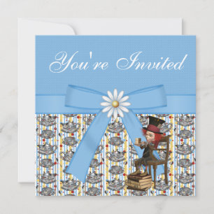Alice i Wonderland Mad Hatter Tea Party Inbjudning Inbjudningar
