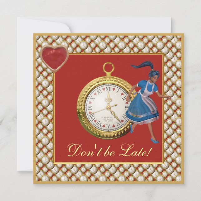 Alice i Wonderland Mad Hatter Tea Party Inbjudning Inbjudningar (Framsida)