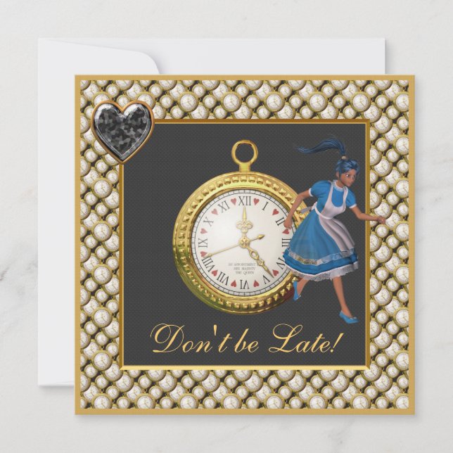 Alice i Wonderland Mad Hatter Tea Party Inbjudning Inbjudningar (Framsida)