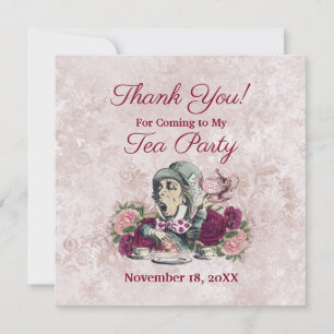 Alice i Wonderland Mad Hatter Tea Party Tack Kort