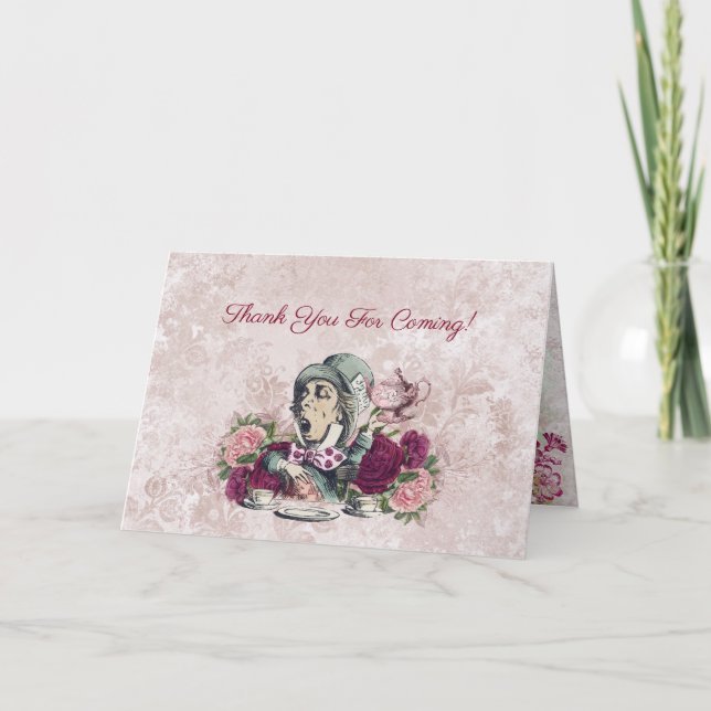 Alice i Wonderland, Mad Hatter Tea Party Tack Kort (Framsida)