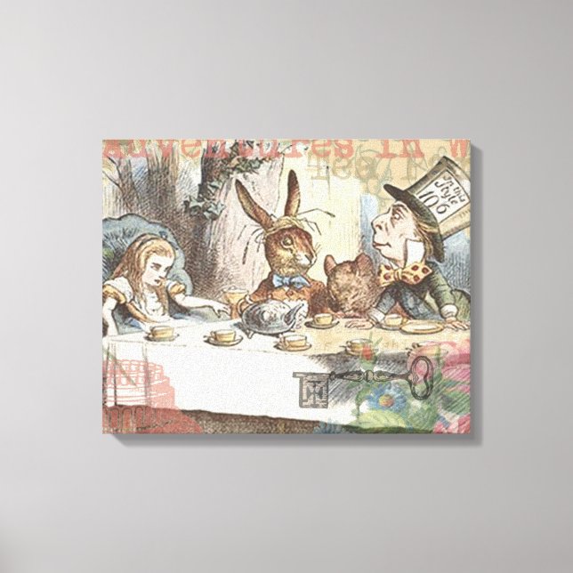 Alice i Wonderland Mad Tea Party Art Canvastryck (Framsida)