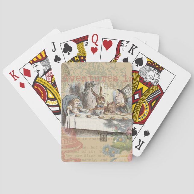 Alice i Wonderland Mad Tea Party Art Kortlek (Baksidan)