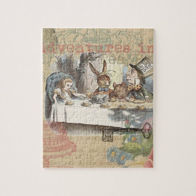 Alice i Wonderland Mad Tea Party Art Pussel (Vertikal)