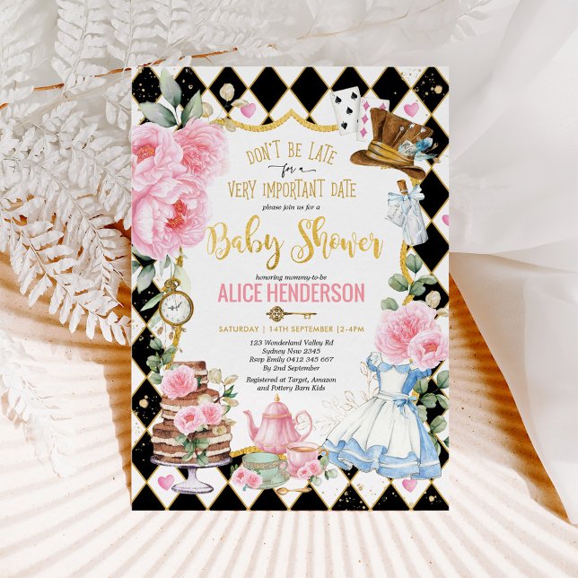 Alice i Wonderland Mad Tea Party Baby Shower Inbjudningar (Skapare uppladdad)