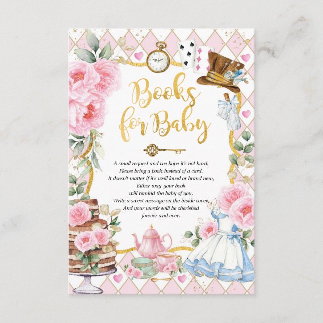 Alice i Wonderland Mad Tea Party Bokar för Baby Tilläggskort (Framsida)