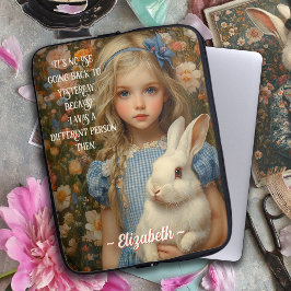 Alice i Wonderland med en vit kanin Laptop Fodral
