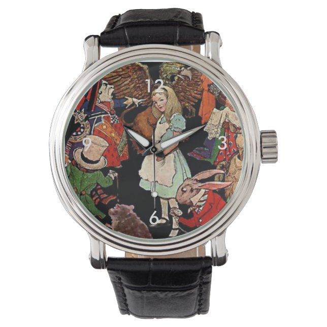 Alice i Wonderland med Friends Illustration Armbandsur (Framsida)
