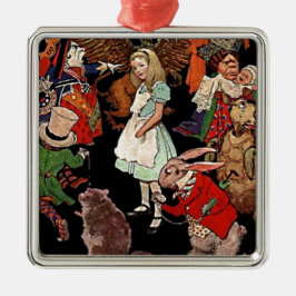 Alice i Wonderland med Friends Illustration Julgransprydnad Metall