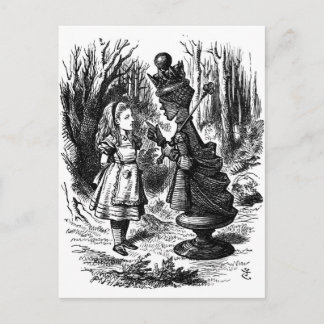 Alice i Wonderland Meets Red Queen Chess Biet Vykort
