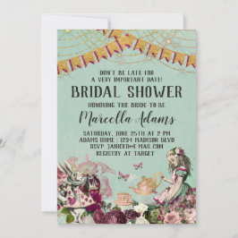 Alice i Wonderland Möhippa Inbjudningar