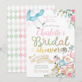 Alice i Wonderland Möhippa Inbjudningar