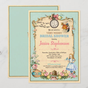 Alice i Wonderland möhippa invitation Inbjudningar